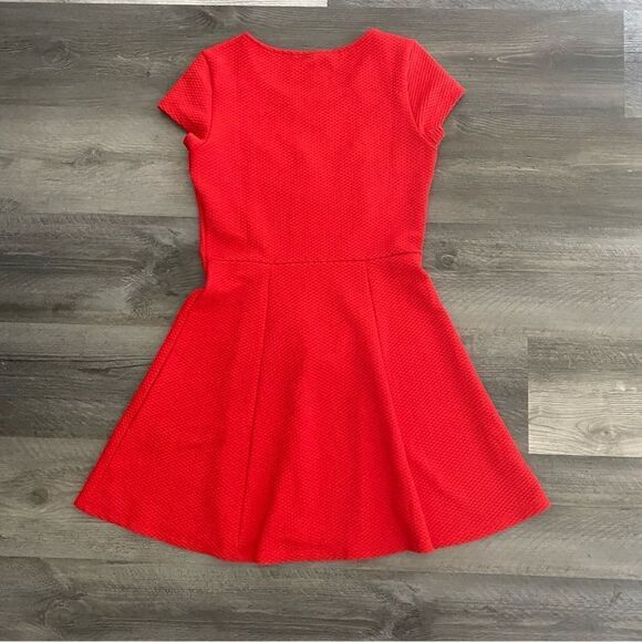 H&M Fit And Flare Dress Red Flattering Stretchy Holiday Party - Picture 6 of 11